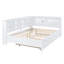 Lit de jour en bois avec lit gigogne simple, tablette de rangement et charge USB, parfait pour une vie moderne et fonctionnelle.