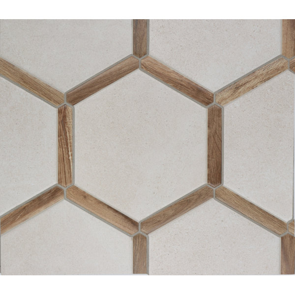 Timberstone 9" x 10" HEX Porcelain Floor and Wall Tile