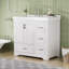 Meuble-lavabo 36 po avec lavabo simple, meuble-lavabo sous-comptoir moderne avec 2 portes et 4 tiroirs. Blanc, l 35,8 po x P 19,7 po x H 35,4 po.