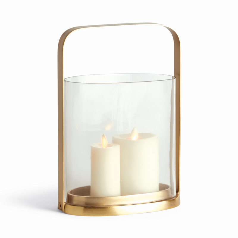 Glass Tabletop Hurricane, 12” H x 4.75” W x 8.5” D, 1