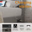 Structure de lit double avec station de charge, lit à DEL avec tête de lit tapissier, lit plateforme en métal avec rangement sous le lit, aucun sommier requis, silencieux, assemblage facile, gris clair-1254601157-1254601159