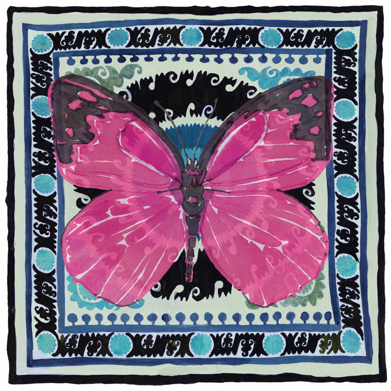 «Boho Butterfly 1» par Rita Taverni, reproduction sur toile, Sans cadre, H 30 po x l 30 po