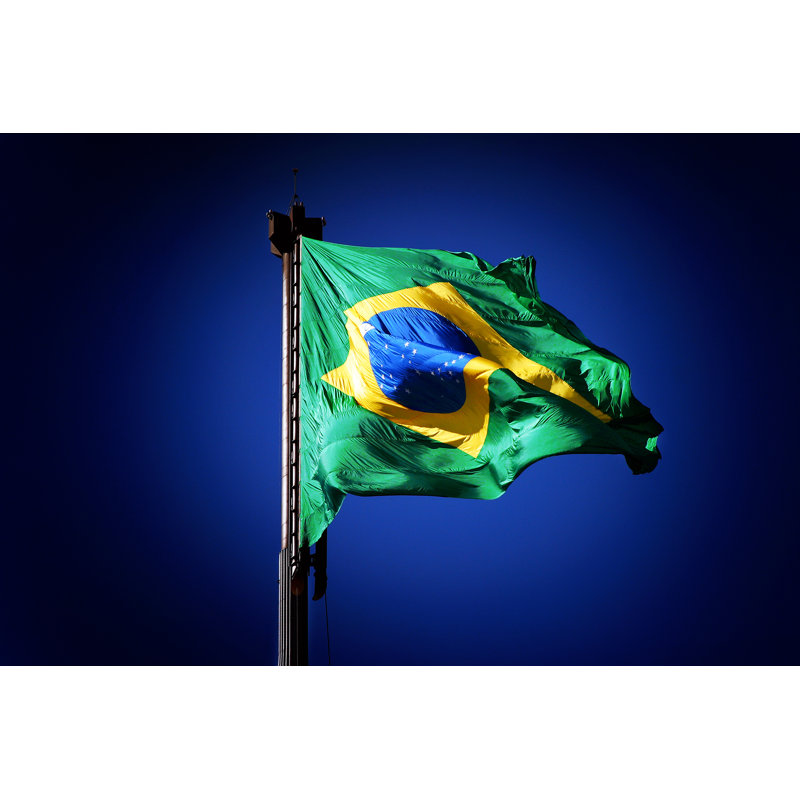 Brazilian Flag - Wrapped Canvas Print, 30cm H x 46cm W x 3.8cm D