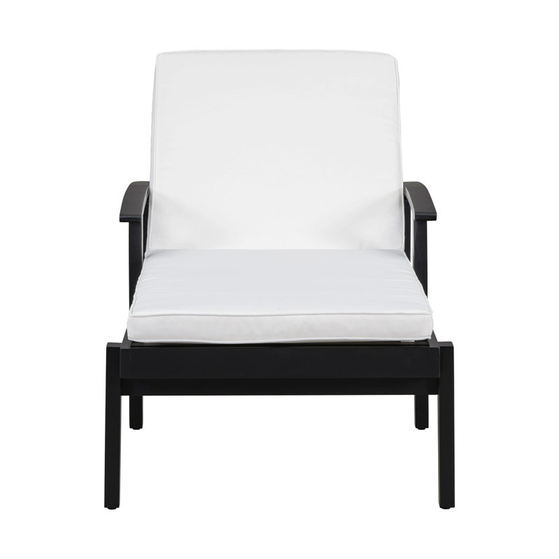 Jason Chaise Lounge, White Cushion/Black Frame