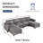 Modern Linen Modular Sectional Sofa U Shaped with Extra Deep Seats and Storage Ottomans-27578406