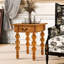 Table de bout vintage en bois massif avec tiroir, côté pour le salon, bois naturel, en bois d'hévéa, pieds, plateau de table imperméable, assemblage rapide, espaces traditionnels parfaits, matériaux étroits de haute qualité,