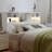 Modern Wooden Bookcase Headboard with LED Light and Charging Station - Queen-808041314-808041315