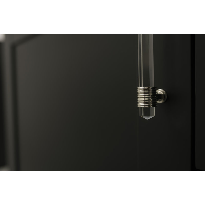 Chrysalis Collection Pull, Polished Nickel/Glass, 3 3/4"