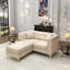 Canapé Chesterfield modulaire 2 places, canapé en similicuir avec capitonnage à boutons fait à la main, accoudoirs garnis de métal et pieds minces en métal, comprend 2 coussins-343844013