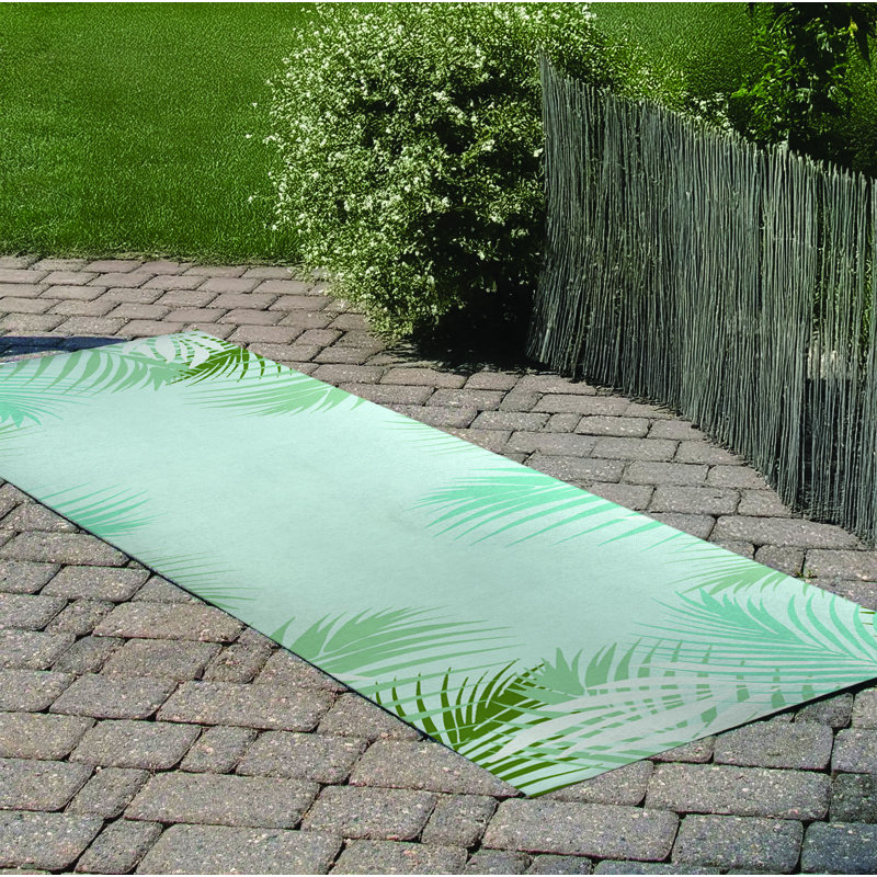 Waving Palm Outdoor Rug, Runner 2'6" x 8'