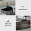 Table basse ovale gris foncé à 2 niveaux avec plateau rotatif et structure en acier inoxydable-44825194