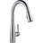 Essa Chrome Kitchen Faucet with Pull Down Sprayer, Modern Single Hole Kitchen Sink Faucet, Single Handle, Chrome-15361222
