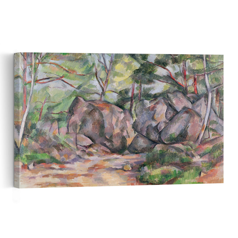 Forêt de rochers, 1893, estampe d'art mural abstraite contemporaine, H 32 po x l 48 po
