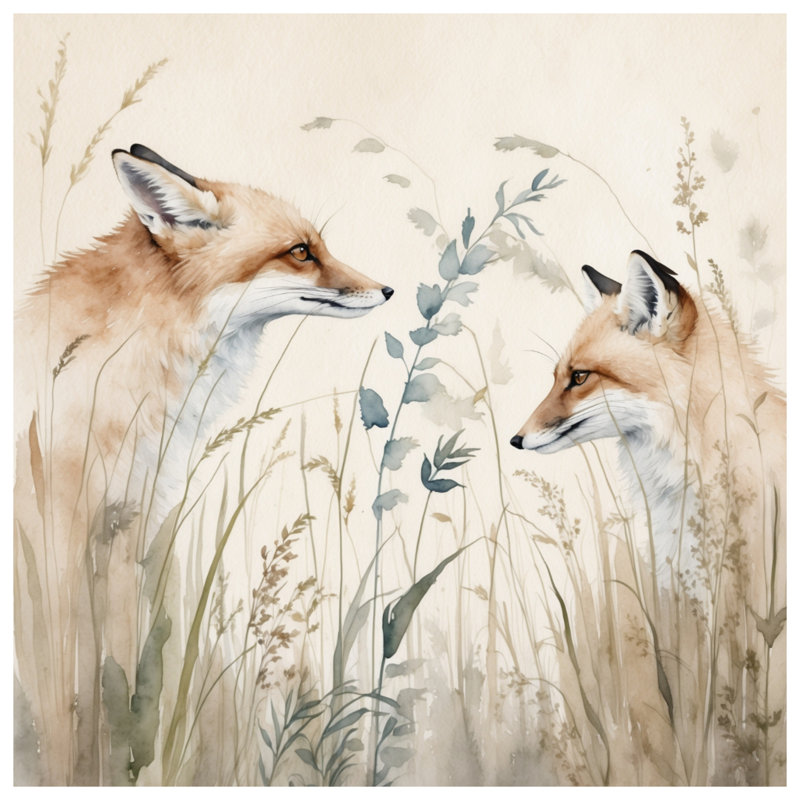 Tapis de bain Foxes In Grass, L 24 po x L 17 po