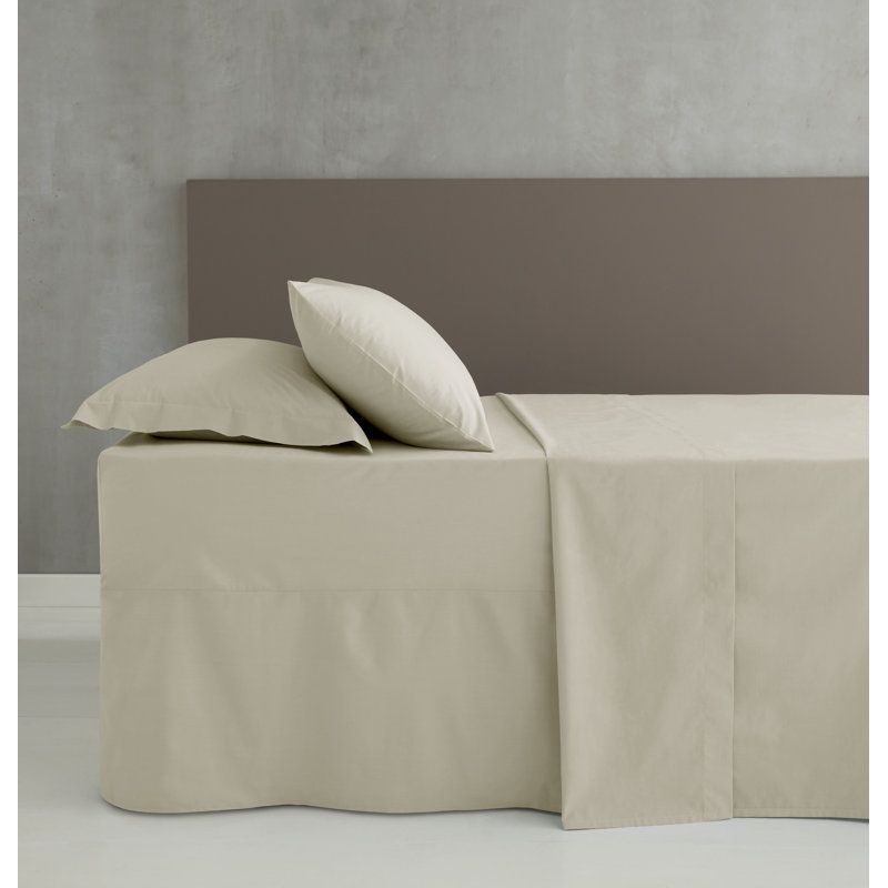 Easy Iron Percale Extra Deep Fitted Sheet, Cream, Double (4'6)