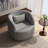 Aunna 34" Sherpa Upholstered Swivel Barrel Chair-1188135603