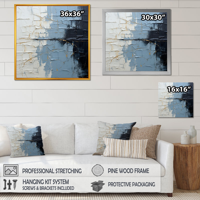 Winter - Winter Landscape Large, art mural, Cadre simple blanc, H 24 po x l 24 po x P 1 po