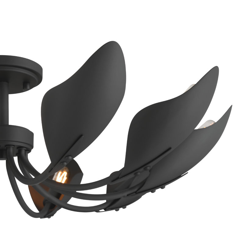 Hunter Juneway 10 Light Large Flush Mount Ceiling Light Fixture, Black