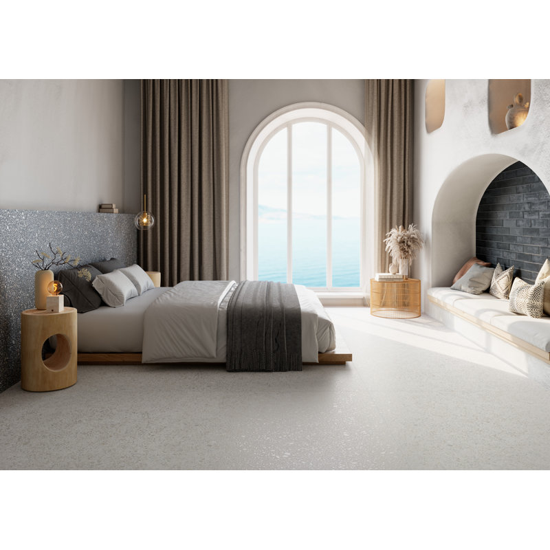 Carreau de porcelaine santi Blanco 32 po x 32 po 3D Terrazzo-look 3D