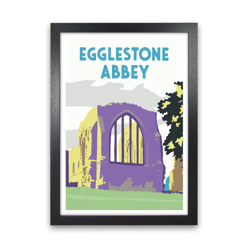 Egglestone Abbey Portrait by Richard O'Neill - Print, 46cm H x 34cm W x 3cm D, Black Framed