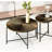Radial Pattern Table - Dark Walnut Color, Waterproof With Cover, Cylindrical Design, Black Metal Legs, For Modern Style Coffee And End Walnut, Distressed Cylindrical, Cozy Living Spaces-885786207