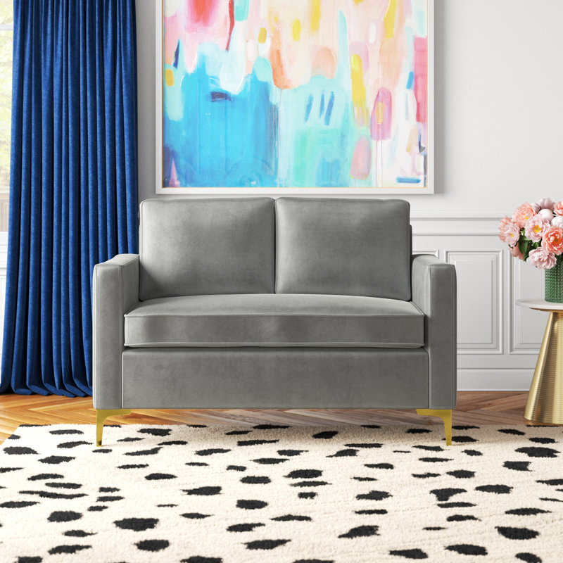 Causeuse Adalynn, Velours gris