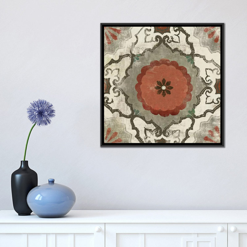 « mosaic iii », impression sur toile, H 18 po x l 18 po x P 1,5 po, Toile encadrée noire, Pas de tapis