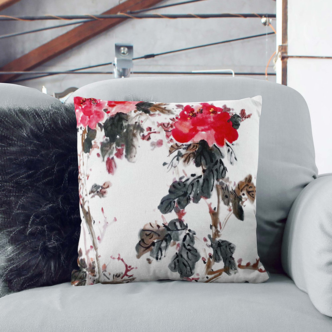 Blossoming Flowers by Yun Shouping Cushion with Filling