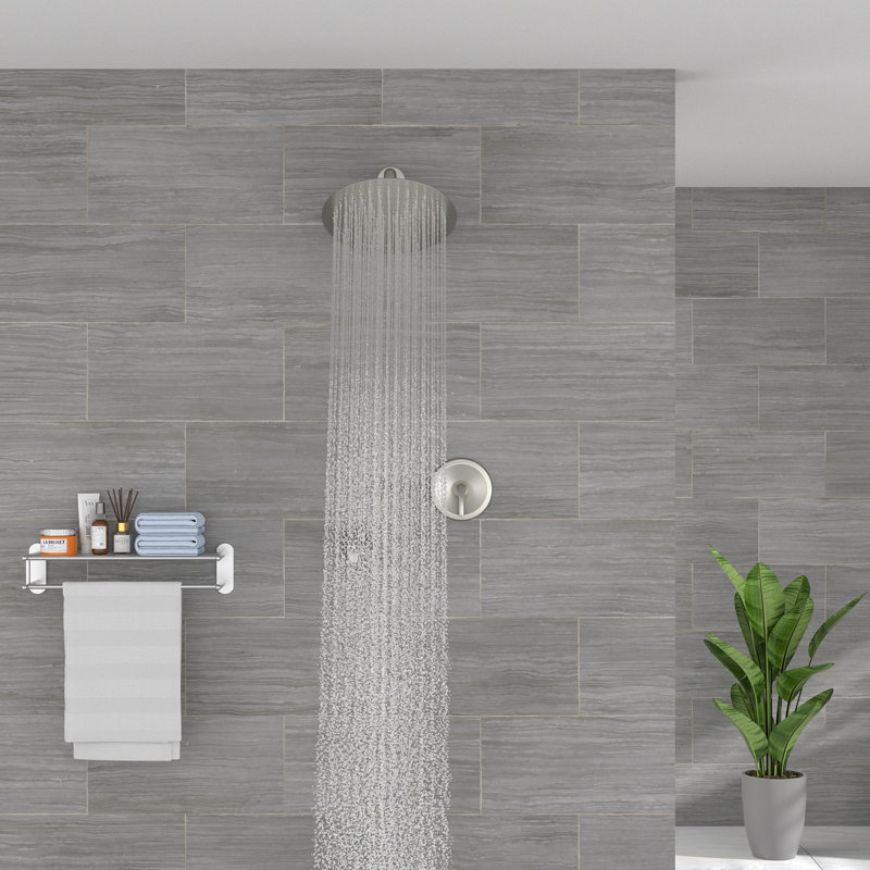 10" Rain Fixed Shower Head Systems Wall Mounted Shower, Brushed Nickel