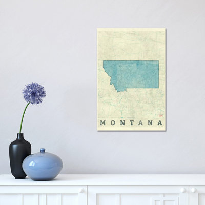 Montana Map 1 Piece Wrapped Canvas Wall Art
