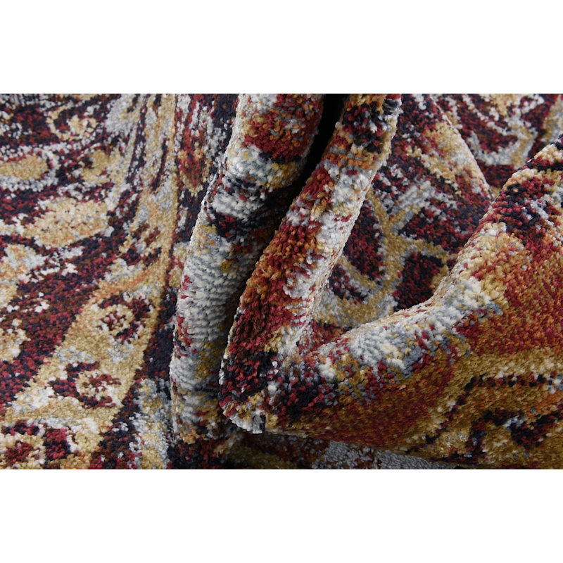 Tapis à motif oreintal rouge / beige Bellona, Tapis de couloir 2 pi 2 po x 6 pi 7 po