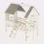 Lit mezzanine simple en bois avec deux fenêtres latérales-1449839652