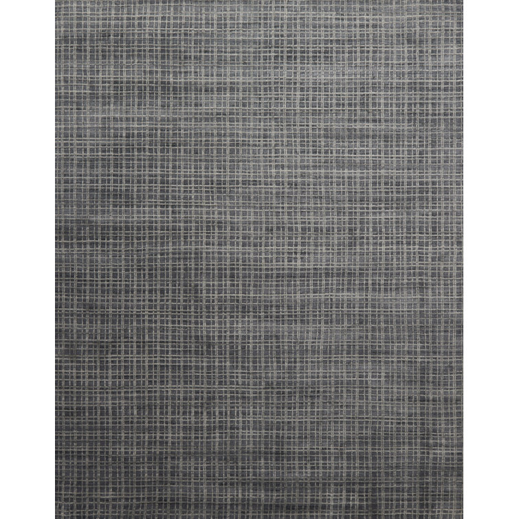 Tapis gris tissé à la main Hannon