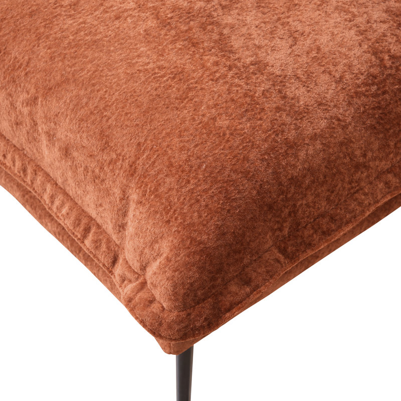 Repose-pieds en velours 39,37 po Traci, Orange