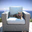 Rouille - Chaise de patio en métal avec coussins - Gris confortable entièrement assemblé, structure rouille, angle d'inclinaison réglable