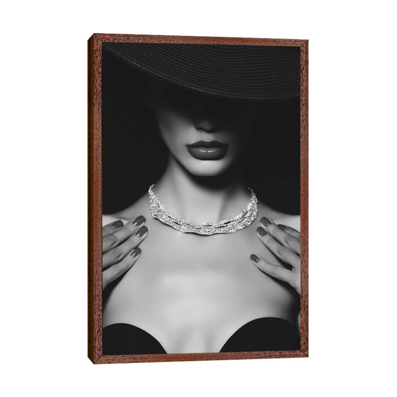 Girl’s Best Friend - Print on Canvas, Classic Brown Wood Framed, 101.6cm H x 66.04cm W x 3.81cm D