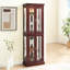 Vitrine Curio avec dossier en miroir - Cerise-1156647847
