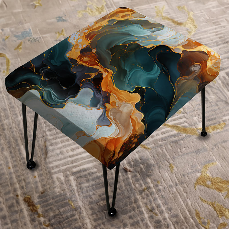 Mystic Reverie Marble Pattern - Marble Rectangle Ottoman