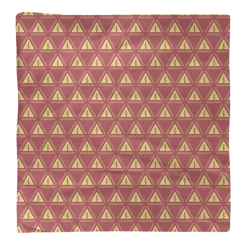 Serviette de coton à arbre minimaliste deux couleurs Barbra, H 0,1 po x l 10 po x P 10 po, Rouge / doré, Sergé de coton