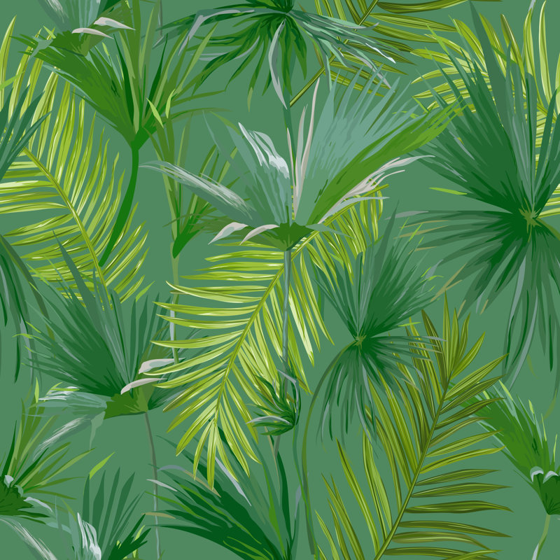 Tropical Palm Leaves by AnnaSivak - Wrapped Canvas Print, 30cm H x 30cm W