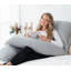 Oreiller pour la grossesse, oreiller complet en forme de U, coussin d'allaitement, de soutien et de maternité pour les femmes enceintes avec housse en velours amovible (gris)