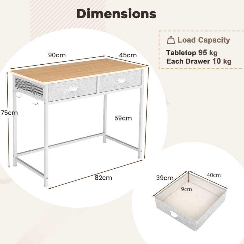Metal Base Computer Desk, Yellow