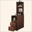 End Table With Drawers, Corner Table With Open Shelves, Tall Side Table For Bedroom And Corner