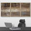 «Bown And White Faded Grunge Color Field Abstract Shapes Modern Art Chic Ultra on Canvas», reproduction de 3 pièces-94433887-94433889