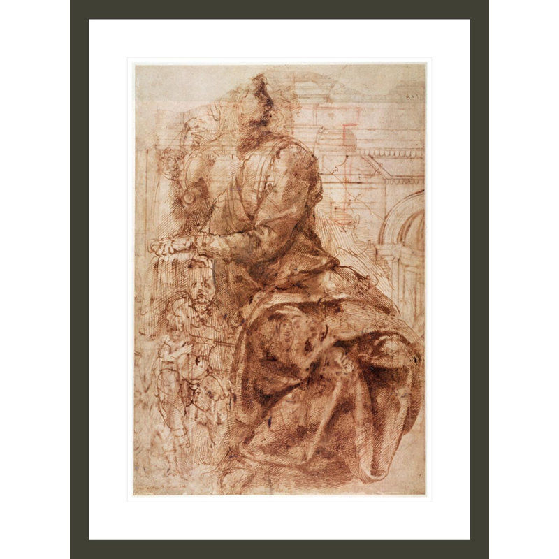 Étude de sibylle par Michel-Ange Buonarroti, impression giclée encadrée, H 29,5 po x l 22,1 po