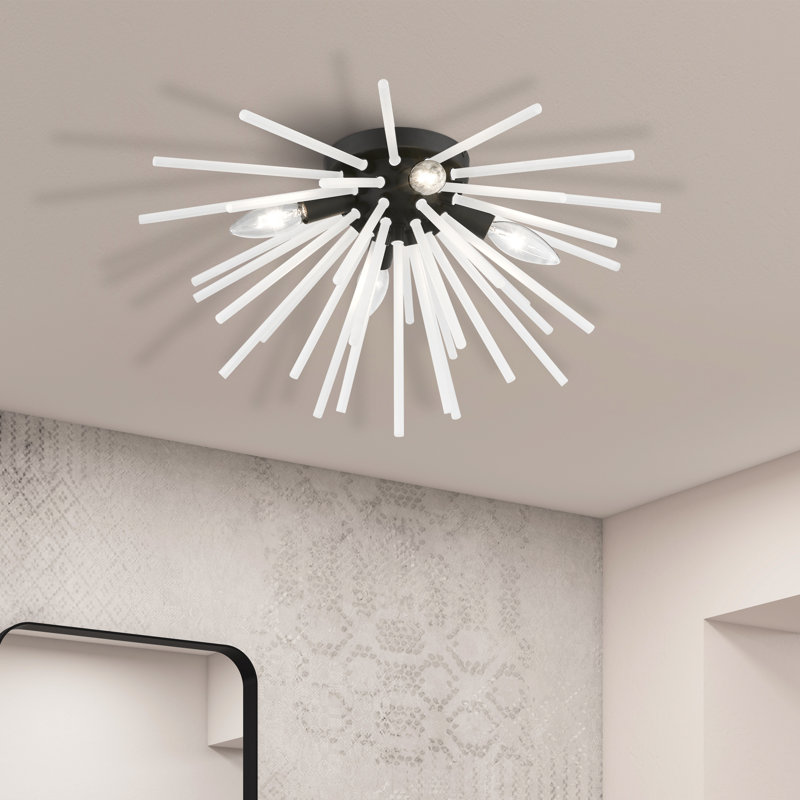 Plafonnier encastré 4 lumières 20 po Duktig, Noir