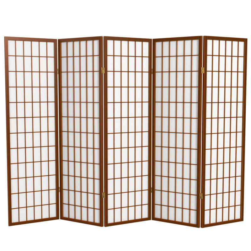 Paravent haut pliable 58,75 "Alex, Noyer, 5 panneaux