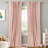 2-Pack Heavy Duty Linen Textured Blackout Curtains – 100% Light Blocking For Bedroom, Thermal Insulated Drape, Room Darkening & Soundproof - 50'' W X 84''L - (Blush Pink)-957680603-957680605