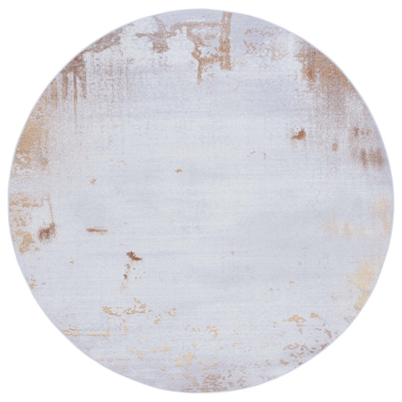 Tacoma Performance Machine Washable Abstract Rug, Round 6'