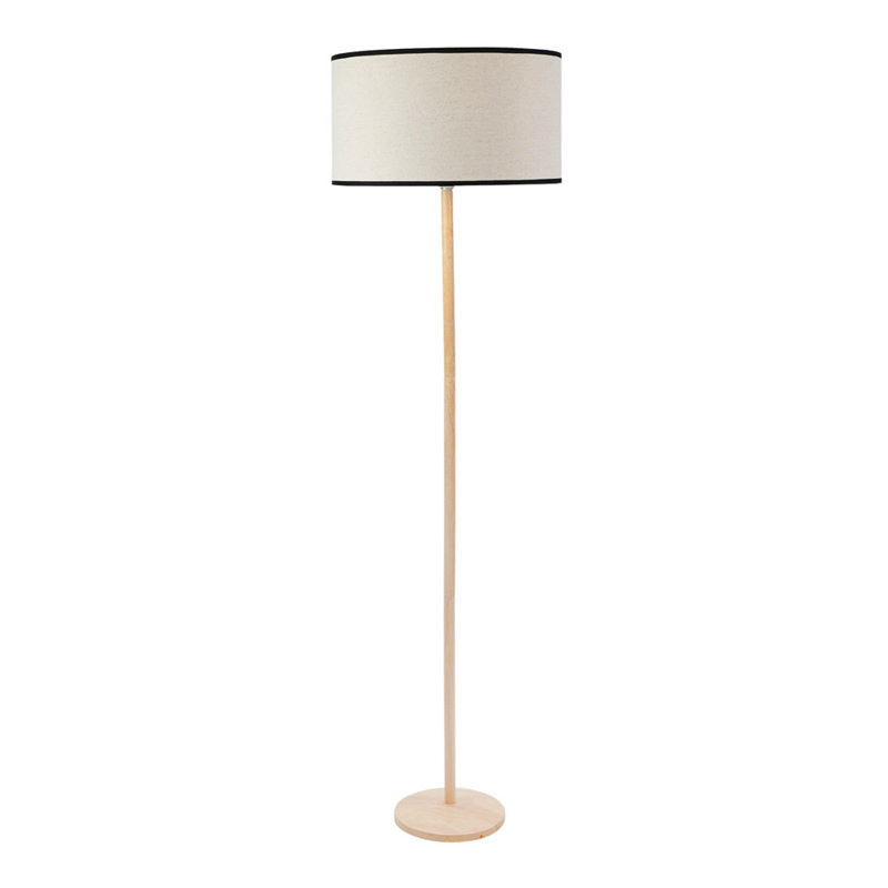 Rouvin 166cm Traditional Floor Lamp, No, Natural/Black